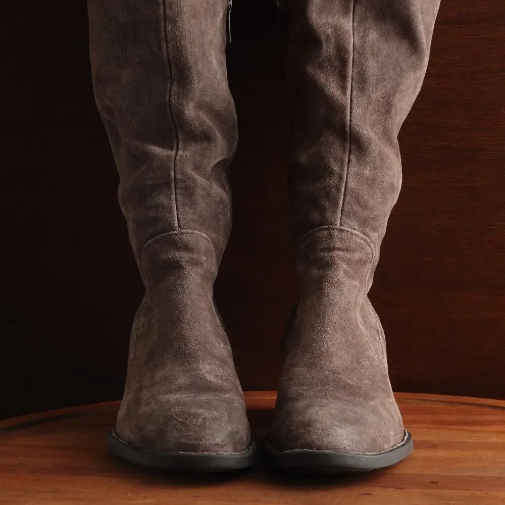 Born Boots Womens SZ 8M Brown Gray Gallinara Over The Knee Suede Coastal Cowgirl